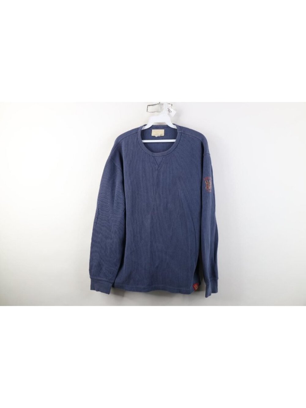 Vtg 90s American Eagle Mens M Thermal Ribbed Knit Long Sleeve T-Shirt Blue USA